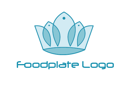 crown with abstract fish logo