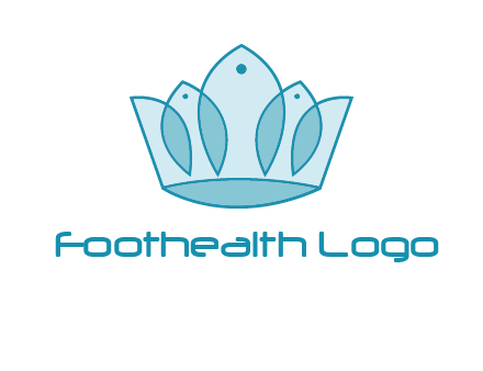 crown with abstract fish logo