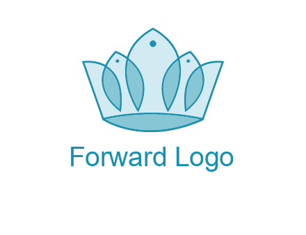 crown with abstract fish logo
