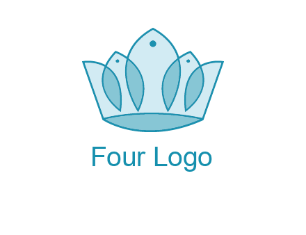 crown with abstract fish logo