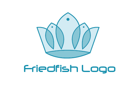 crown with abstract fish logo
