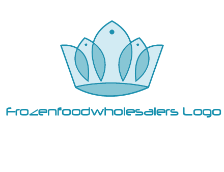 crown with abstract fish logo