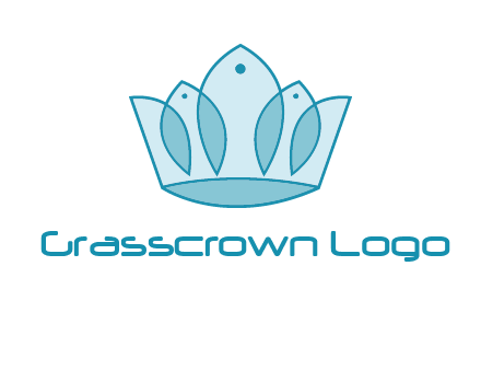 crown with abstract fish logo