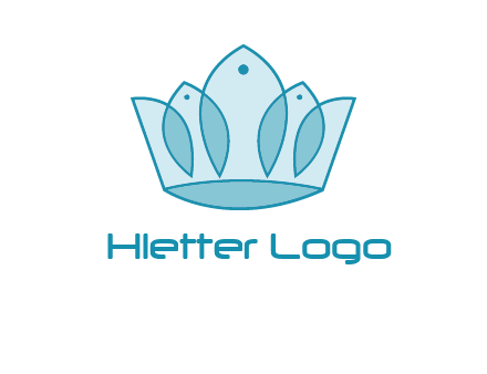 crown with abstract fish logo