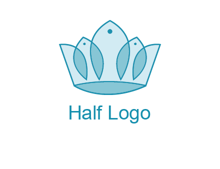 crown with abstract fish logo