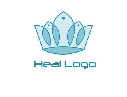 crown with abstract fish logo