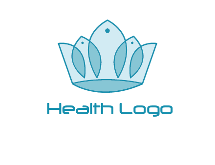 crown with abstract fish logo