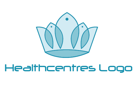 crown with abstract fish logo