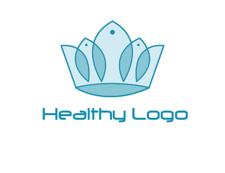 crown with abstract fish logo