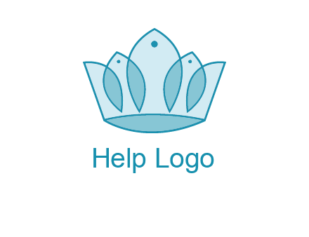 crown with abstract fish logo