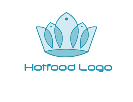 crown with abstract fish logo