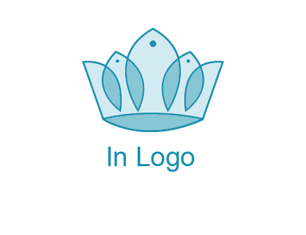crown with abstract fish logo