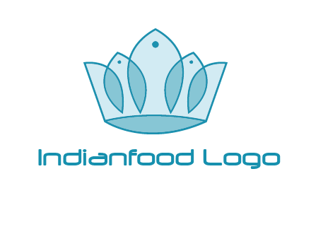 crown with abstract fish logo
