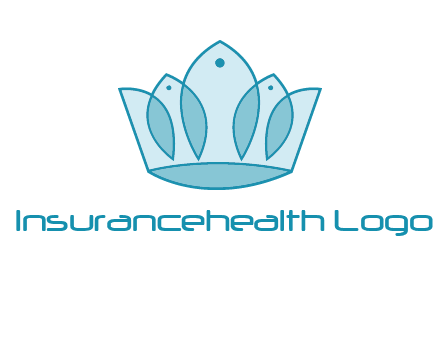 crown with abstract fish logo