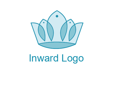 crown with abstract fish logo
