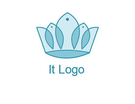 crown with abstract fish logo