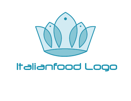 crown with abstract fish logo