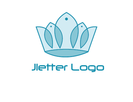 crown with abstract fish logo