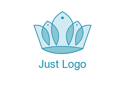 crown with abstract fish logo