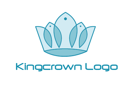 crown with abstract fish logo