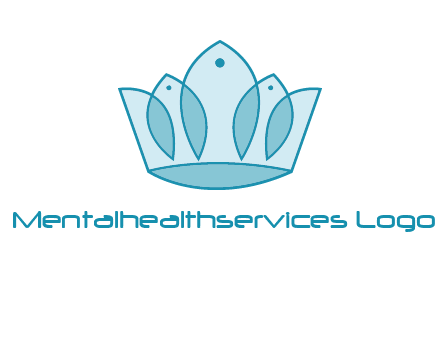 crown with abstract fish logo