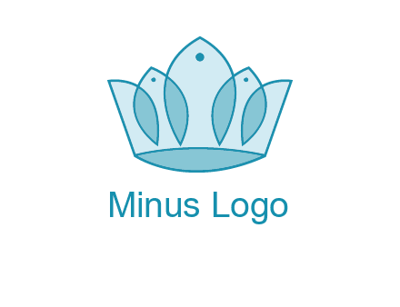 crown with abstract fish logo