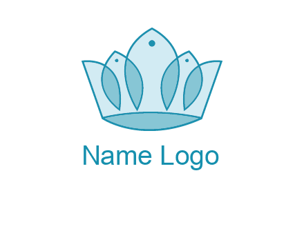 crown with abstract fish logo