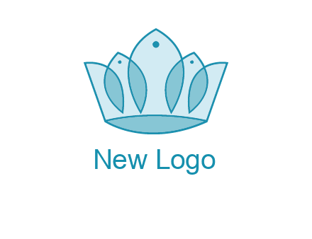 crown with abstract fish logo