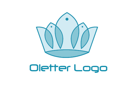 crown with abstract fish logo