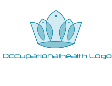 crown with abstract fish logo