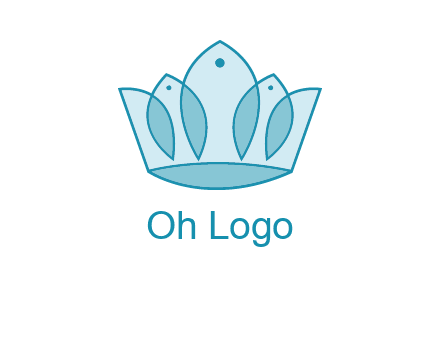 crown with abstract fish logo