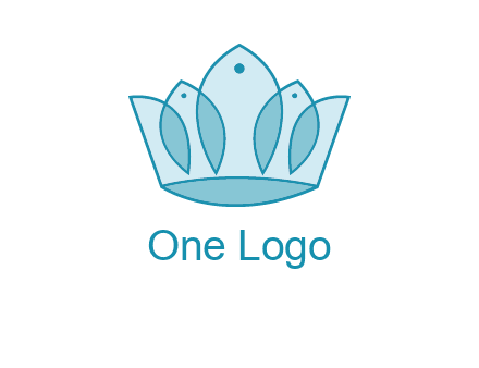 crown with abstract fish logo