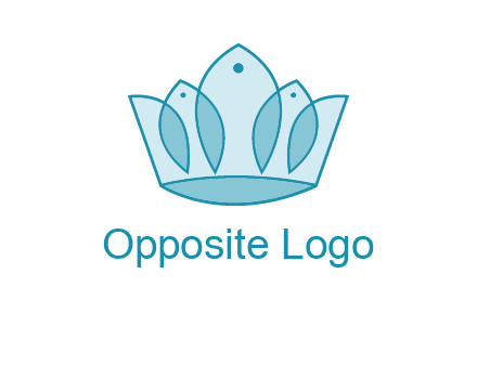 crown with abstract fish logo