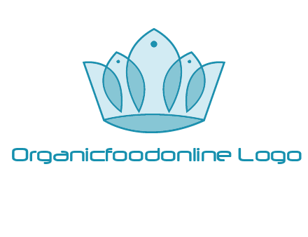 crown with abstract fish logo