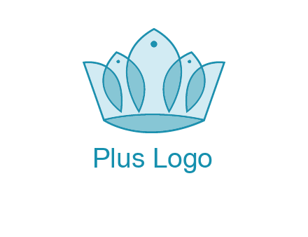 crown with abstract fish logo