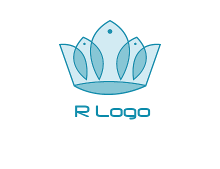 crown with abstract fish logo