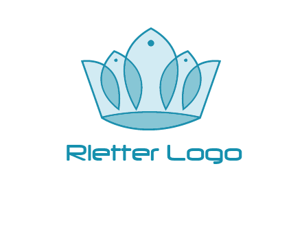 crown with abstract fish logo