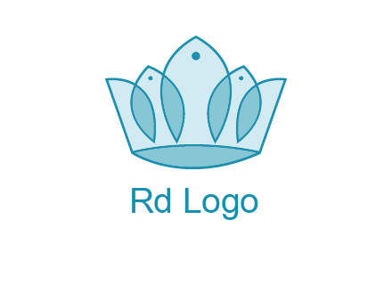 crown with abstract fish logo