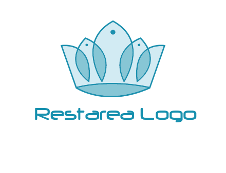 crown with abstract fish logo