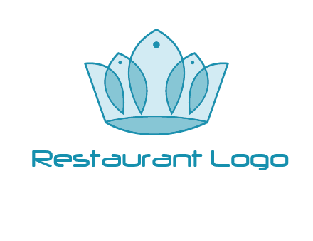 crown with abstract fish logo