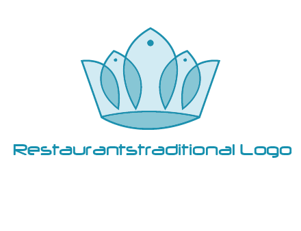 crown with abstract fish logo