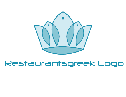 crown with abstract fish logo