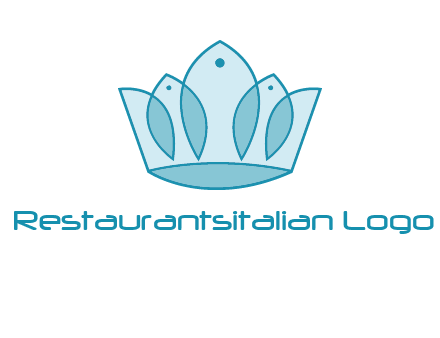 crown with abstract fish logo