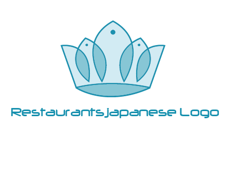 crown with abstract fish logo