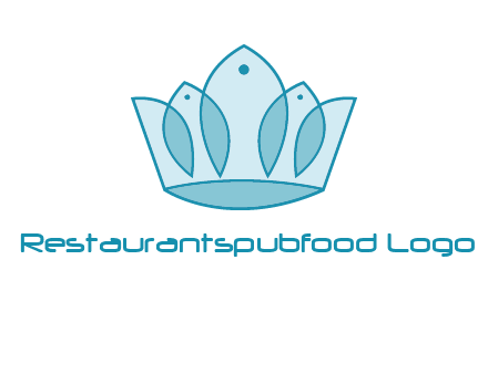 crown with abstract fish logo