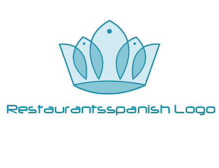 crown with abstract fish logo