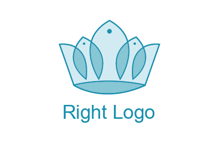 crown with abstract fish logo