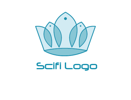 crown with abstract fish logo