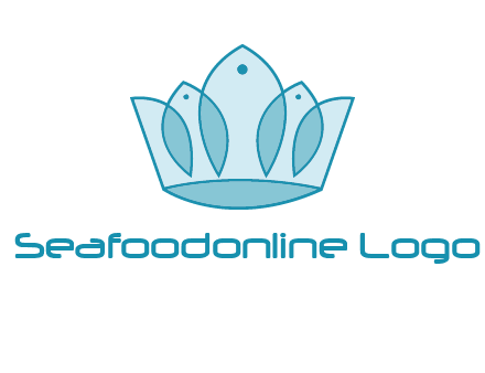 crown with abstract fish logo