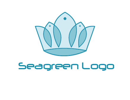 crown with abstract fish logo